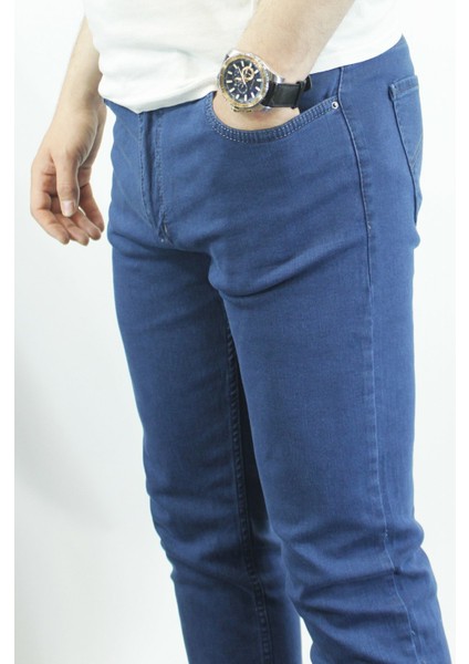 Erkek Yüksek Bel Regular Fit Pamuklu Kot Pantolon