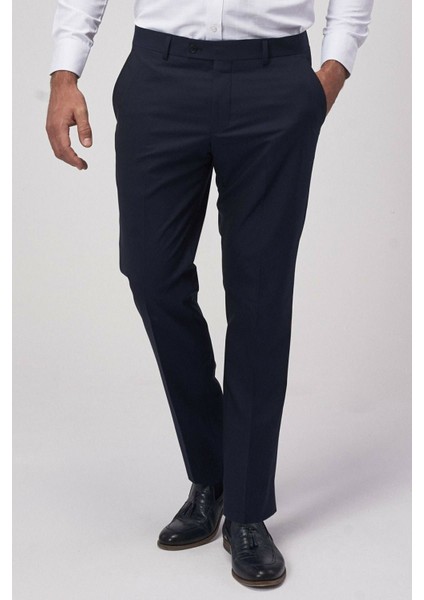 Erkek Klasik Kesim Lacivert Kumaş Pantolon