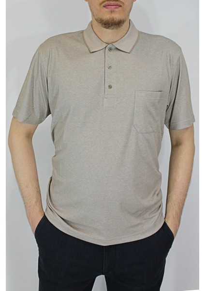 Erkek Petek Yaka Cepli Düz Baba T-Shirt fiyatları