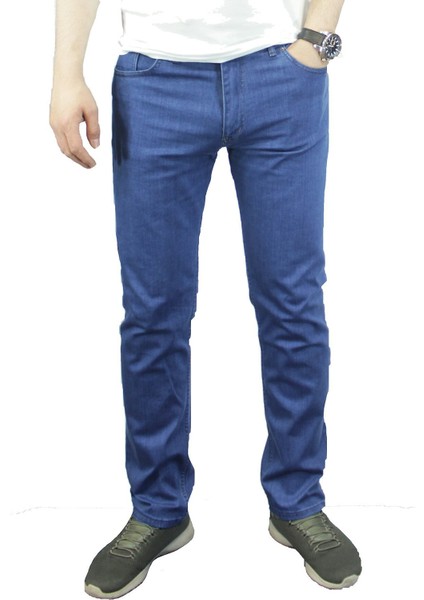Erkek Yüksek Bel Regular Fit Pamuklu Kot Pantolon