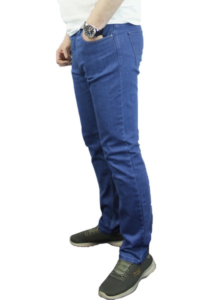 Erkek Yüksek Bel Regular Fit Pamuklu Kot Pantolon