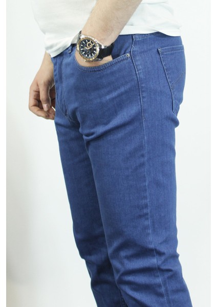 Erkek Yüksek Bel Regular Fit Pamuklu Kot Pantolon