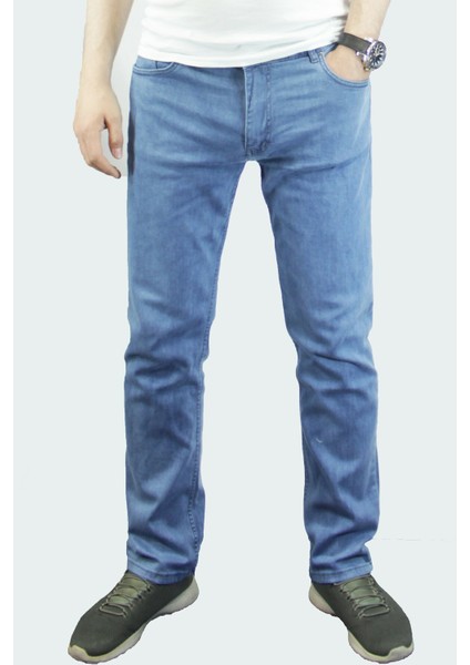 Erkek Yüksek Bel Regular Fit Pamuklu Kot Pantolon