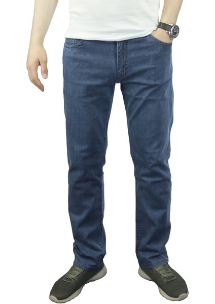 Erkek Yüksek Bel Regular Fit Pamuklu Kot Pantolon