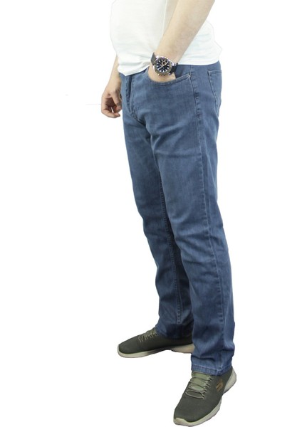 Erkek Yüksek Bel Regular Fit Pamuklu Kot Pantolon