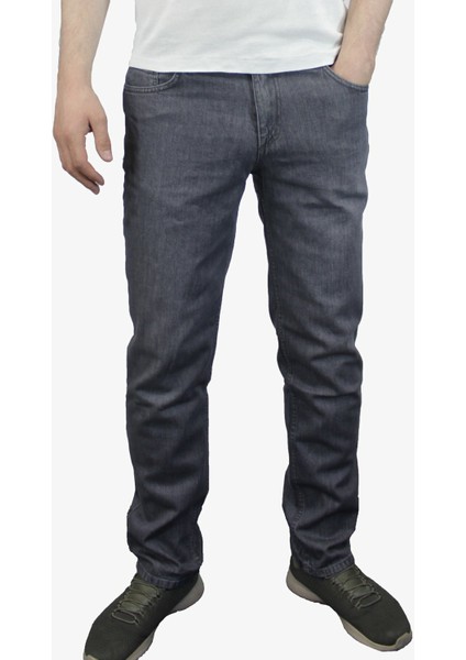 Erkek Yüksek Bel Regular Fit Pamuklu Kot Pantolon