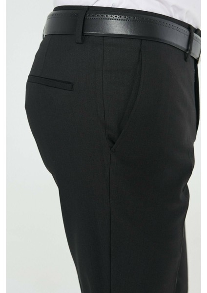 Erkek Klasik Kesim Siyah Kumaş Pantolon modelleri