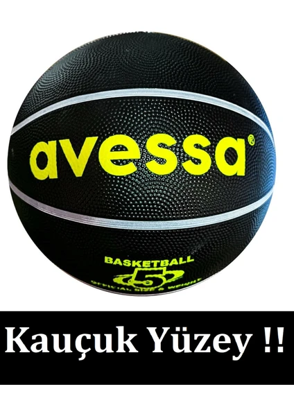 Kauçuk Yüzey Basketbol Topu No.5 Siyah