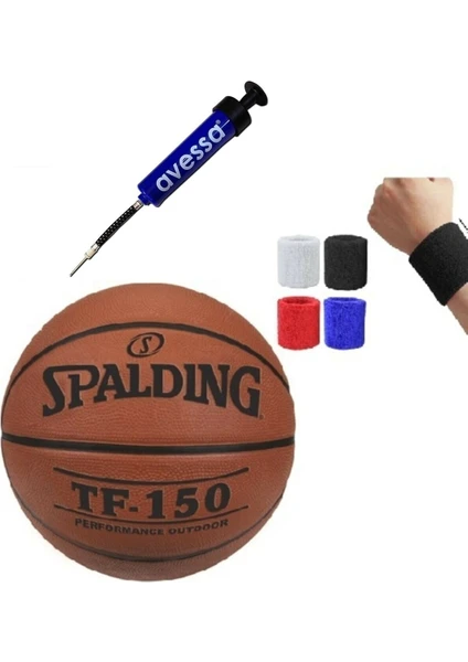 TF-150 Outdoor Fiba Logolu Basketbol Topu + Pompa + Havlu Bileklik