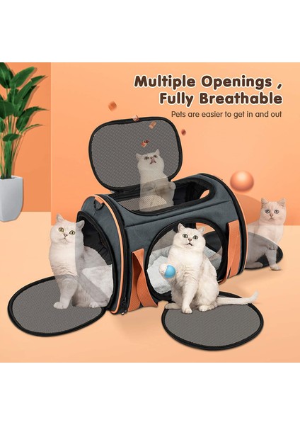 Okmee Havayolu Onaylı 4 Kapılı Kedi Taşıma Çantası