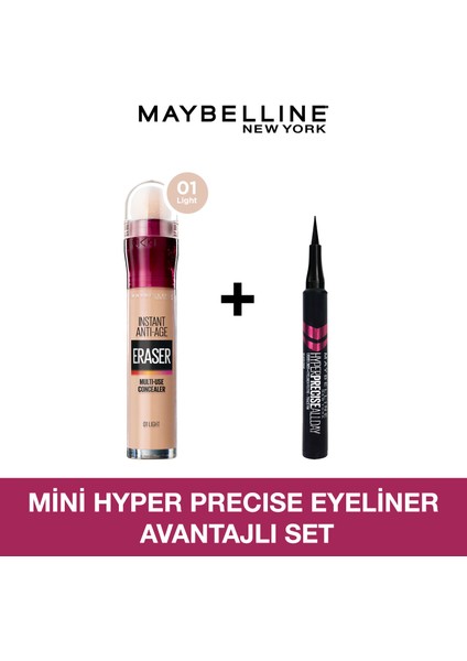 Instant Anti Age Eraser Kapatıcı - 01 Light + Hyper Precise Mini Eyeliner