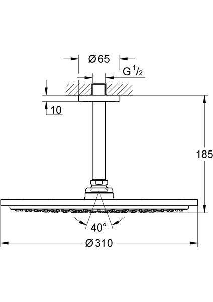 Rainshower Cosmopolitan 310 Tepe Duşu Seti 142 Mm, Tek Akışlı 26067GN0 modelleri