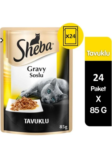 Pouch Yaş Kedi Maması Tavuklu 85 gr 24'lü