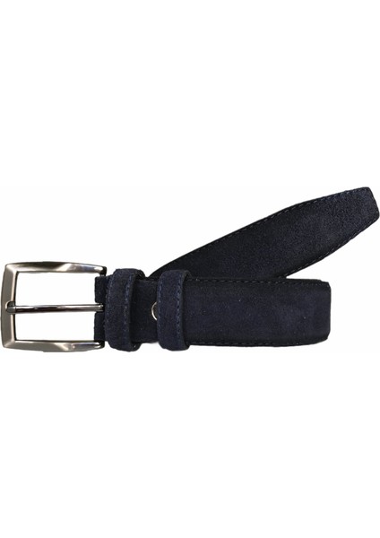 Süet Deri 2'li Set Klasik Kumaş Pantolon Kemeri; Siyah, Lacivert 3,5 cm fırsatları