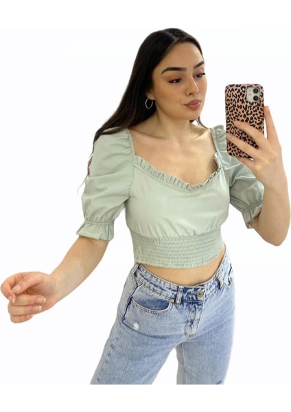 Poplin Kumaş Gipeli Bluz