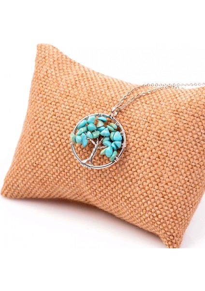 Turkuaz Taşı Hayat Ağacı Kolye
