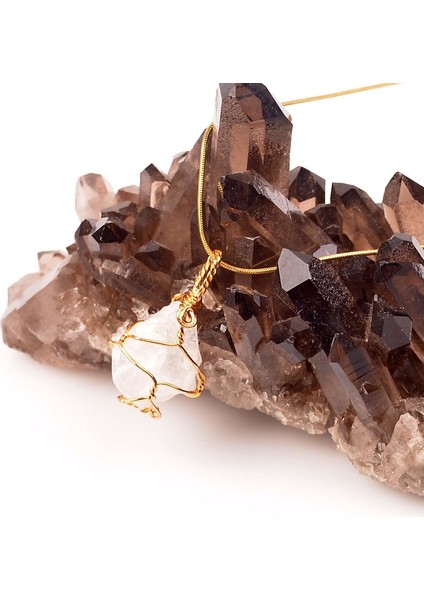 Ham Ay Taşı Kolye Altın Renk