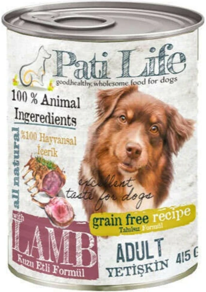 Pati Life 415 gr Yetişkin Kuzu Etli Yaş Konserve Köpek Maması 24 ADET