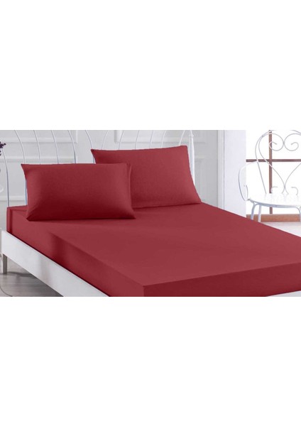 120’LİK Penye Lastikli Çarşaf 120*200 cm (Bordo)