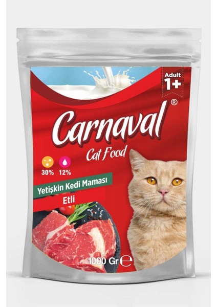 Etli Yetişkin Kedi Maması 1 kg