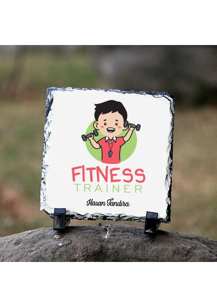 Fitness Eğitmenine Hediye Isme Özel Dekoratif Taş