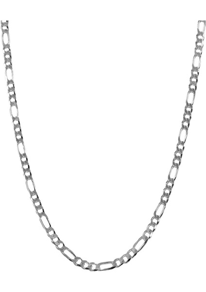 Erkek Italyan Figaro 925 Ayar Gümüş Zincir Kolye 60 cm DBSE2026