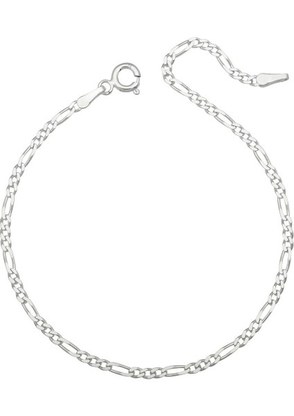 925 Ayar Gümüş Erkek Figaro Zincir Kolye Bileklik Set DBSE-SLVR0001