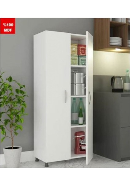 Tamamı Mdf Çok Amaçlı 4 Bölmeli 2 Kapaklı Dolap