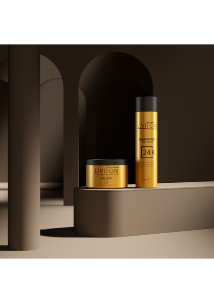 Professional 24K Pure Gold Serisi Saç Bakım Seti Şampuan + Maske 300ML