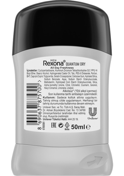 Quantum Dry Erkek Stick Deodorant 50 ml