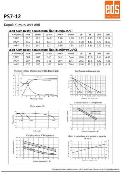 Unıtech 12V-7AH Bakımsız Kuru Akü