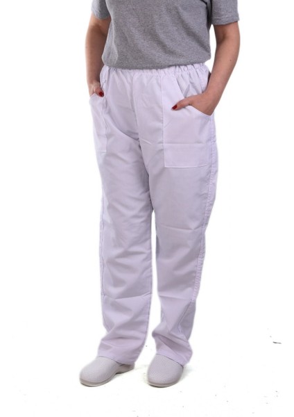 Eser - Alpaka Pantolon - Beli Lastikli - Beyaz