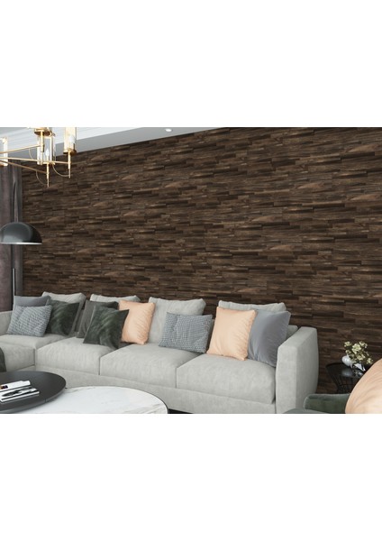 Interbuild Akasya Masif Ahşap Duvar Panelleri Shiplap 1219X152X10 Mm, 5'li Paket, Kahverengi