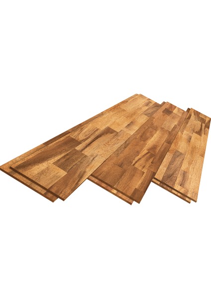 Interbuild Akasya Masif Ahşap Duvar Panelleri Shiplap 1219X152X10 Mm, 5'li Paket,altın Tik