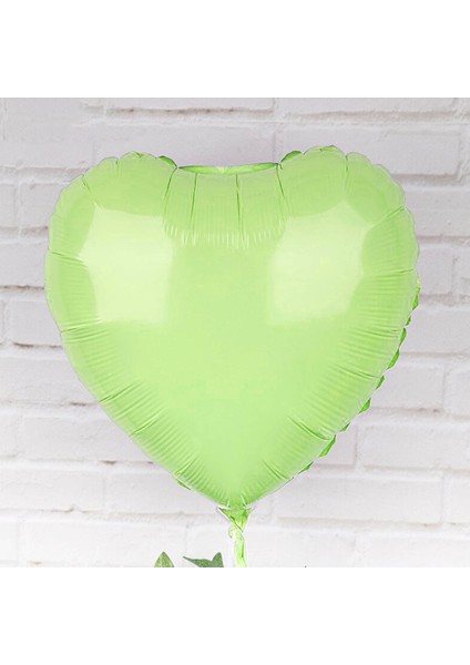Kalp Makaron Yeşil Folyo Balon 45 cm