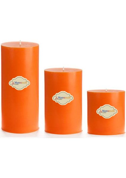 Small 3 Lü Set Mum Çap 7 cm Turuncu