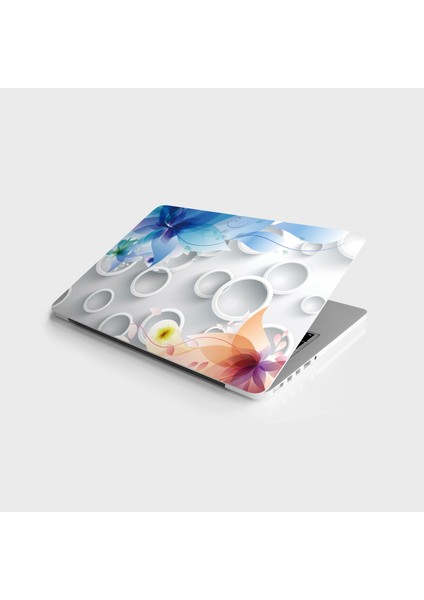 Laptop Sticker Bilgisayar Notebook Pc Kaplama Etiketi Yuvarlak Desen Çiçek