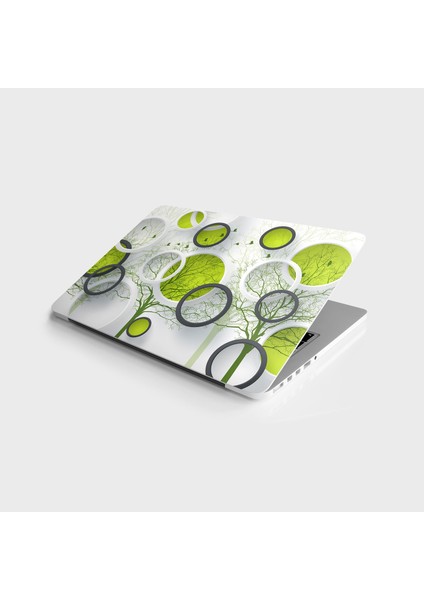 Laptop Sticker Bilgisayar Notebook Pc Kaplama Etiketi Yuvarlak Desen Yeşil