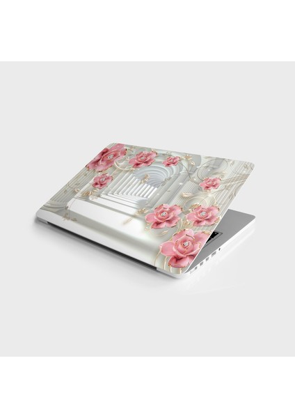 Laptop Sticker Bilgisayar Notebook Pc Kaplama Etiketi 3D Elmas Çiçek Yol