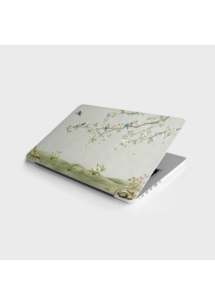Laptop Sticker Bilgisayar Notebook Pc Kaplama Etiketi 3D Ağaç Kuşlar