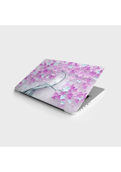 Laptop Sticker Bilgisayar Notebook Pc Kaplama Etiketi 3D Mor Ağaç
