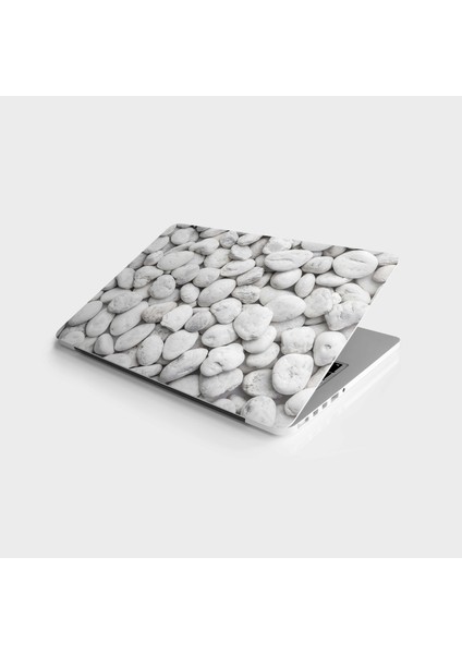 Laptop Sticker Bilgisayar Notebook Pc Kaplama Etiketi Beyaz Taşlar