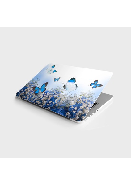 Laptop Sticker Bilgisayar Notebook Pc Kaplama Etiketi Mavi Kelebek