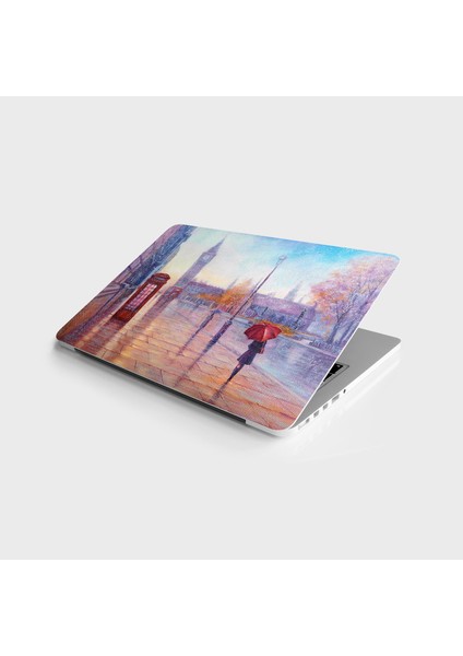 Laptop Sticker Bilgisayar Notebook Pc Kaplama Etiketi Londra Sokak Manzarası