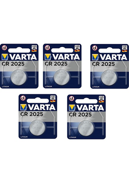 Lithium CR2025 3V Tekli Pil 5 Paket