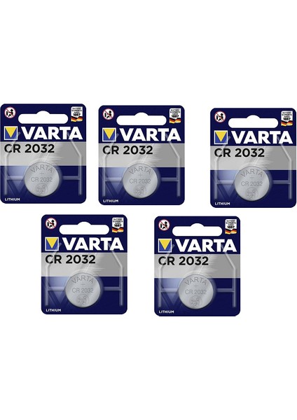 Lıthıum Cr 2032 3V Tekli Pil 5 Paket