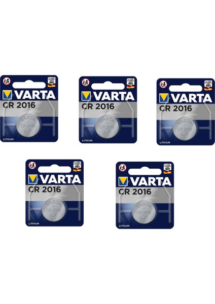 Lithium CR2016 3V Tekli Pil 5 Paket