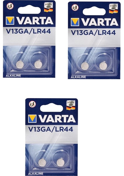 Alkaline V13GA / LR44 / 1,5 V 2li Pil 3 Paket