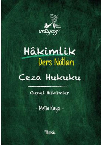 İmtiyaz Ceza Hukuku Genel Hükümler Ders Notları