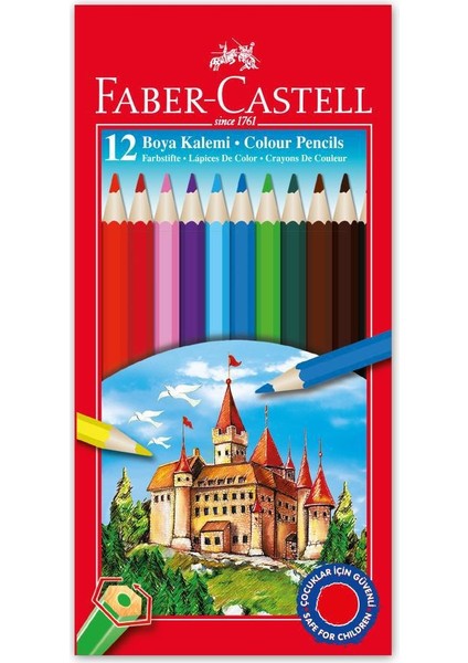 Faber Castell 12'li Tam Boy Kuru Boya ve 12'li Pastel Boya